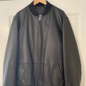 Men’s bomber leather jacket(lamb skin)
